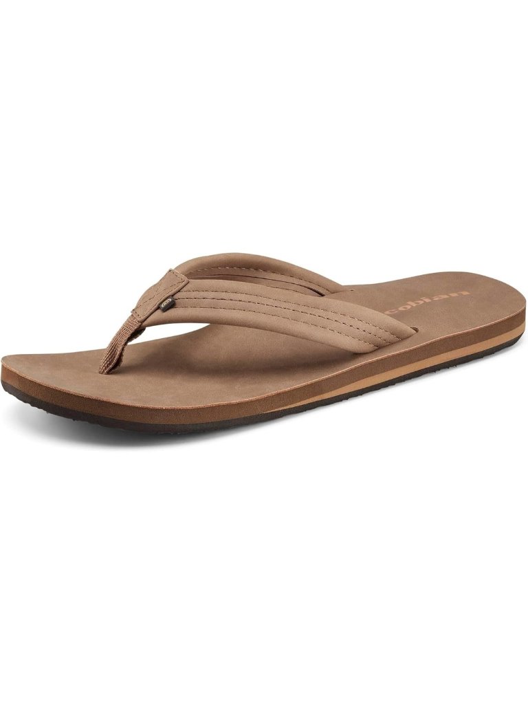 Men's Tan Flip Flop Sandals - Comfortable Casual Summer Footwear For Beach